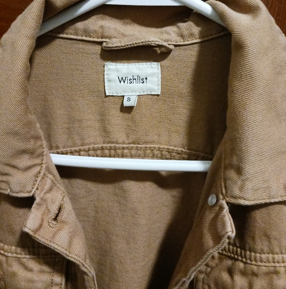 Wishlist Camel Cognac Neutral Tan Cotton Denim Jacket Size Medium - Picture 2 of 5